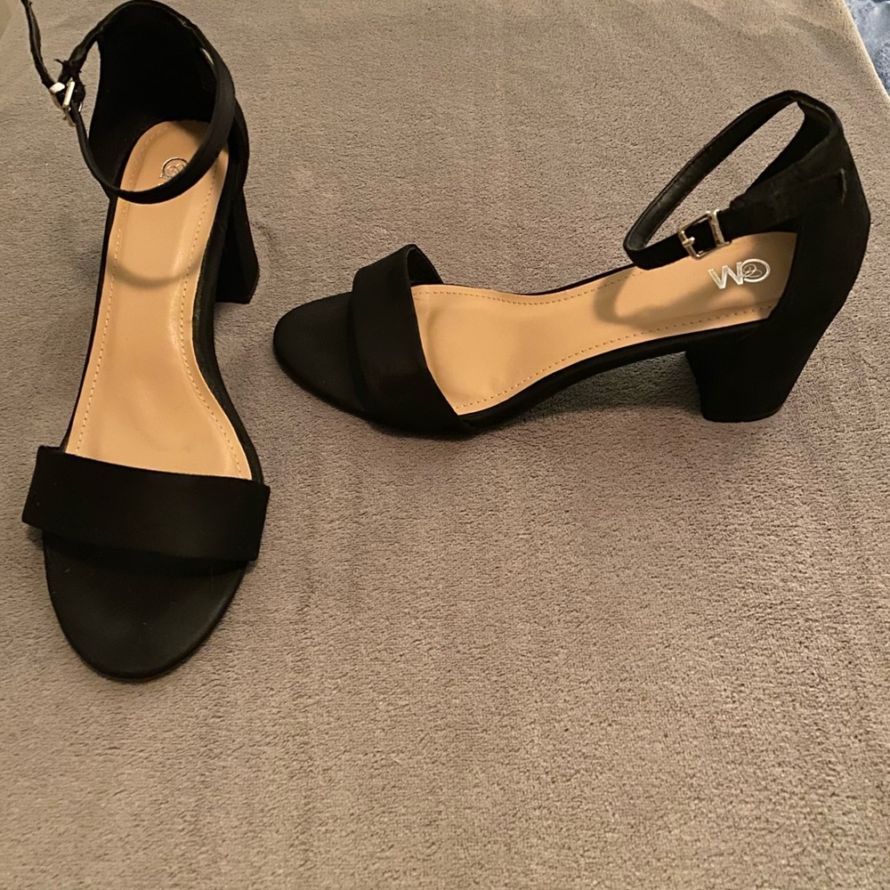 Elegant Black Ankle Strap Heels